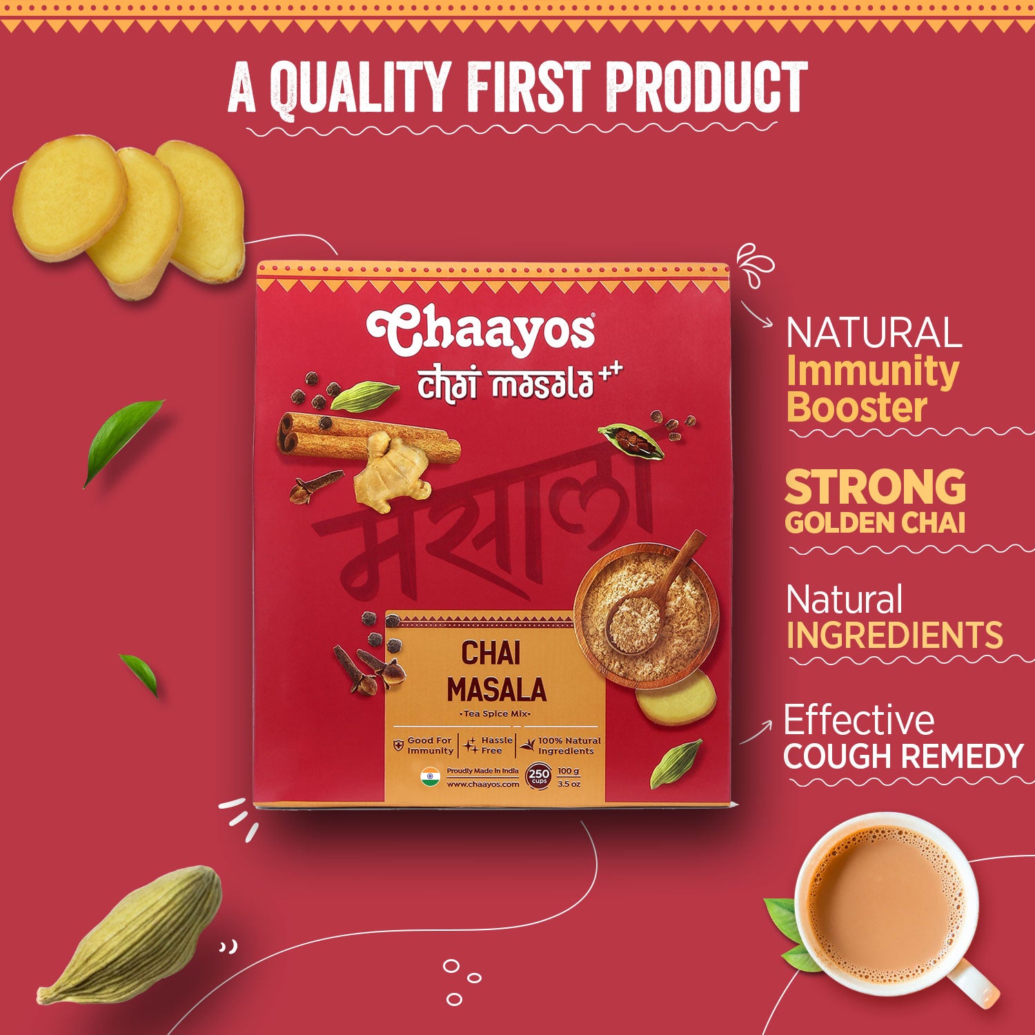 Chaayos Chai Masala - Aromatic Tea Masala Powder with 100% Natural Ingredients