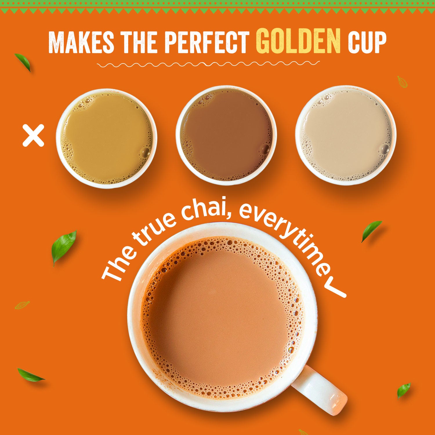 Chaayos Instant Tea Premix - Cardamom Flavour - Low Sugar (36 Sachets) | Instant Tea | Tea Premix | Cardamom Tea