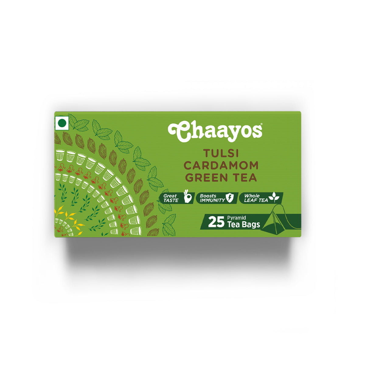 Chaayos Green Tea Bags - Tulsi Cardamom