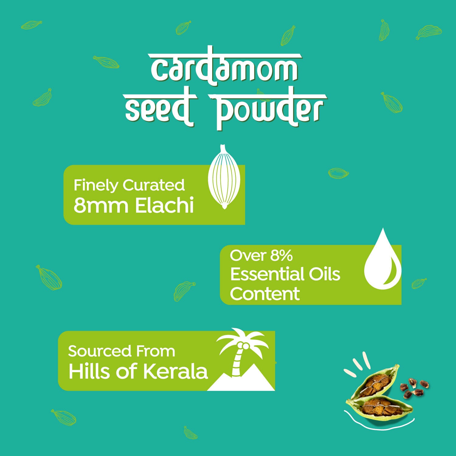 Chaayos Cardamom Seed Powder (50g) | Only Seeds No Husk | 100% Natural Spice