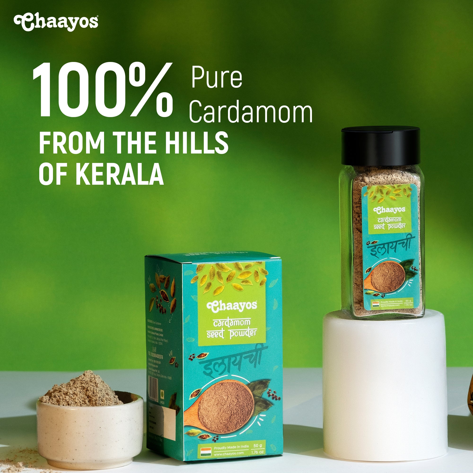 Chaayos Cardamom Seed Powder (50g) | Only Seeds No Husk | 100% Natural Spice