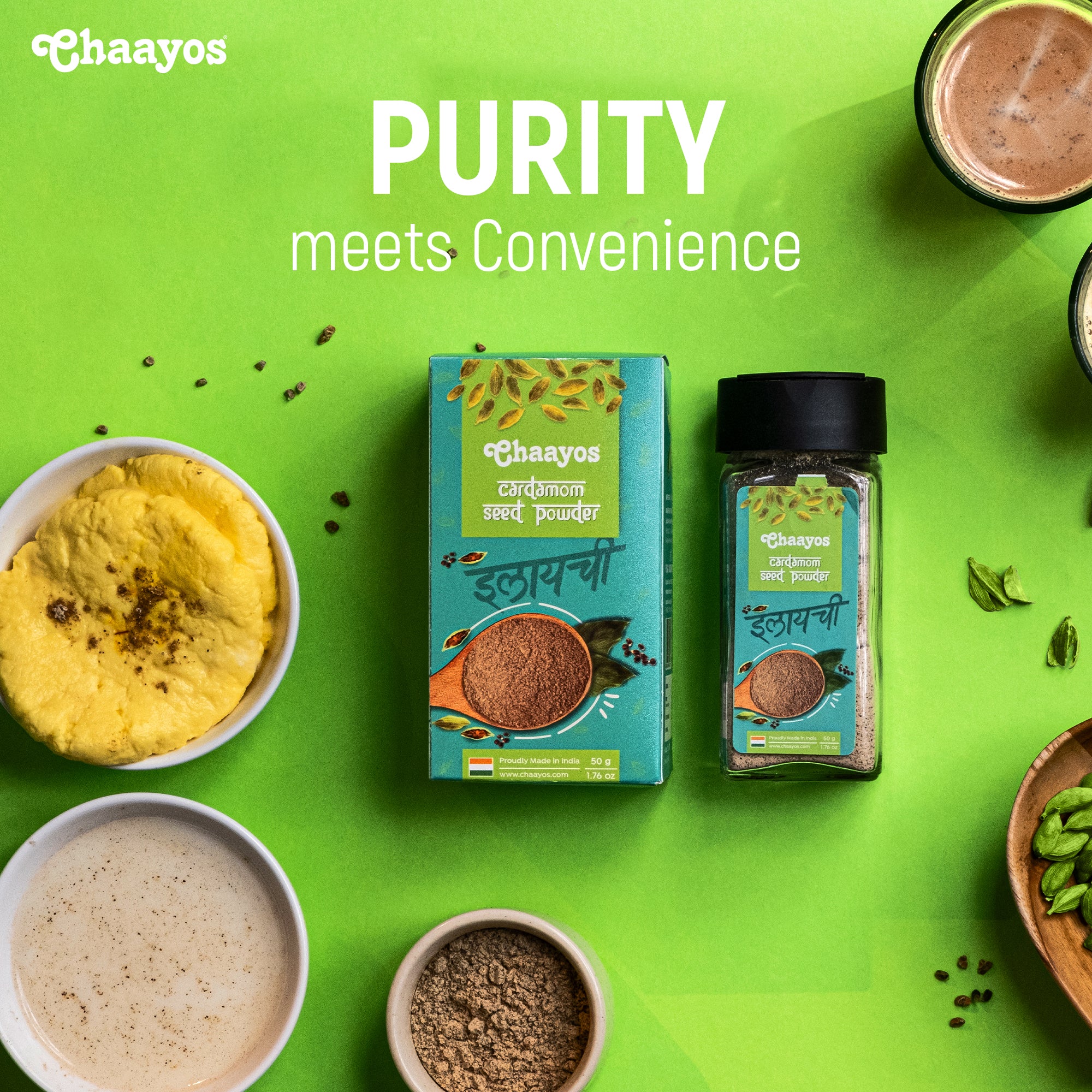 Chaayos Cardamom Seed Powder (50g) | Only Seeds No Husk | 100% Natural Spice