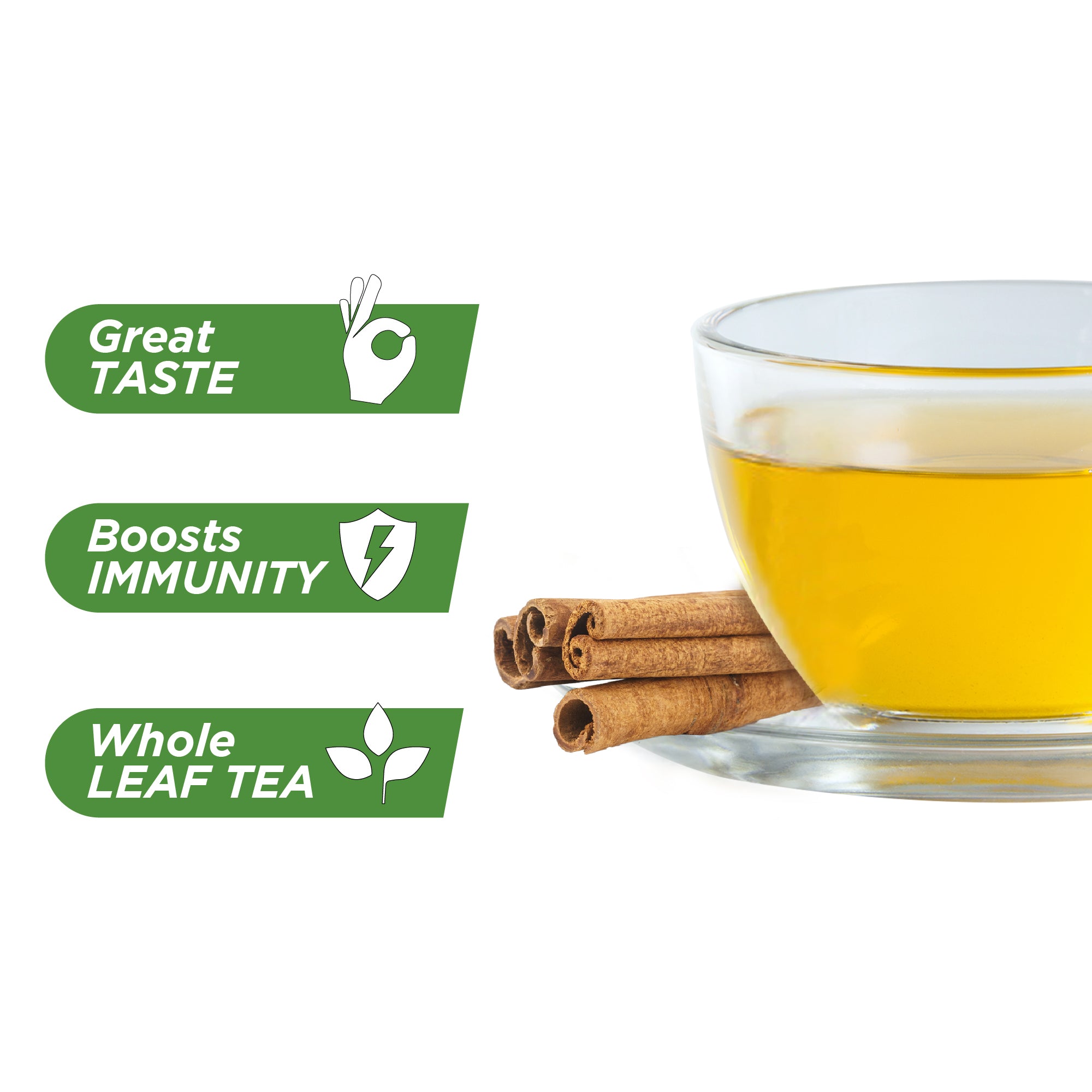 Chaayos Turmeric Cinnamon Green Tea | Turmeric Cinnamon Tea | Whole Leaf Loose Tea | Immunity Boosting - 100g [50 Cups]