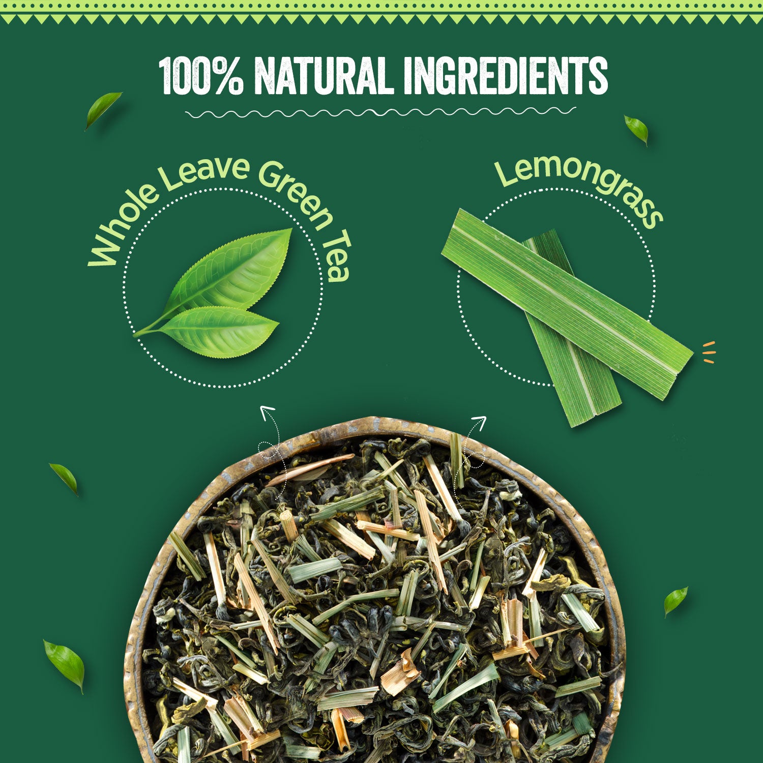 Chaayos Lemongrass Green Tea - Whole Leaf Loose Tea | Immunity Boosting - 100g [50 Cups]
