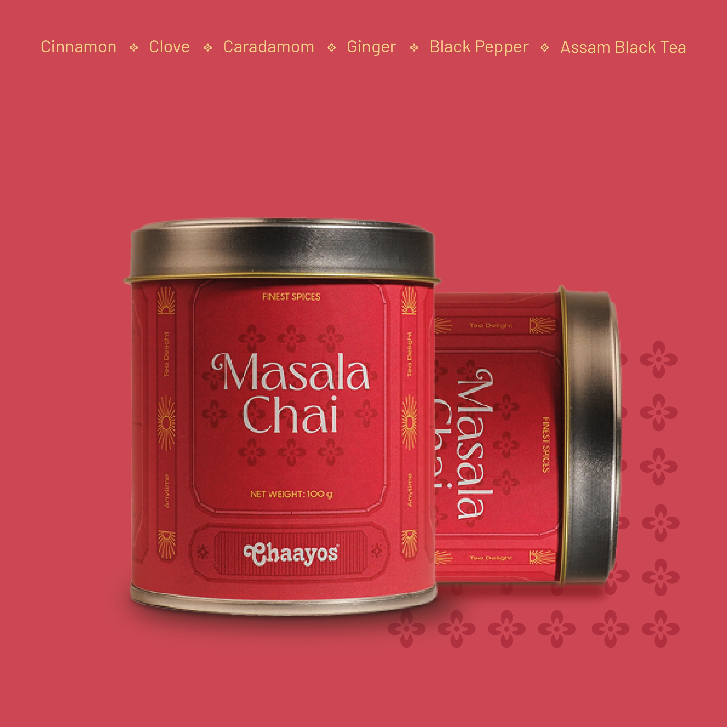 Chaayos Festival Gift Box| Masala tea for tea lovers | Tea Gift Hamper| Gift hamper for Friends & Family | Premium Gift Box 1 tin (100 gm) of Masala Chai | Diwali gift box set