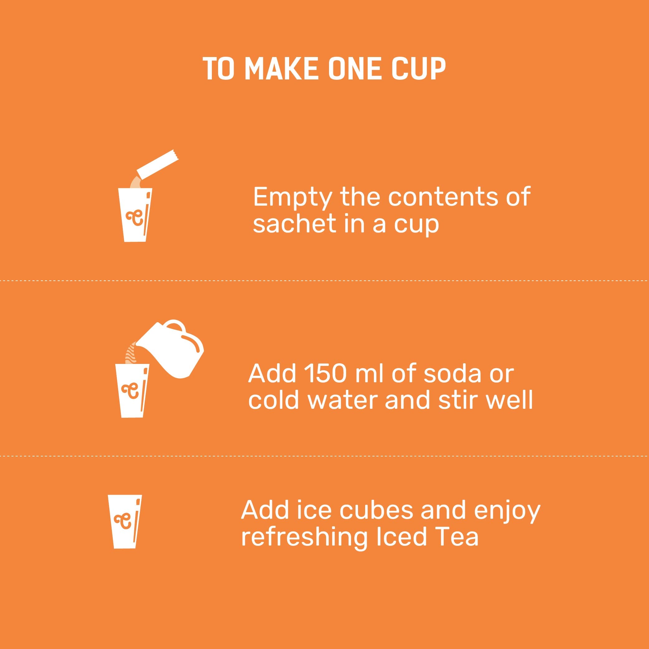 Chaayos Peach Instant Ice Tea Premix - Refreshing Energy Drink, Pack of 10 Sachets