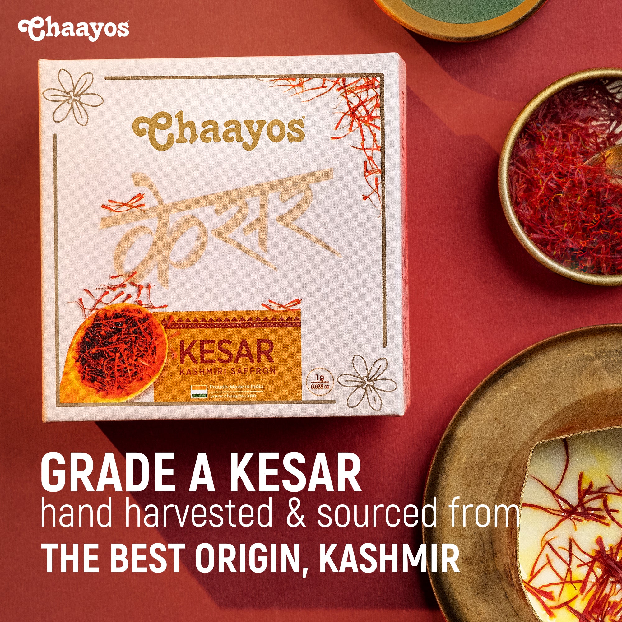 Kashmiri Saffron (1g) - Pure A++ Grade Kesar
