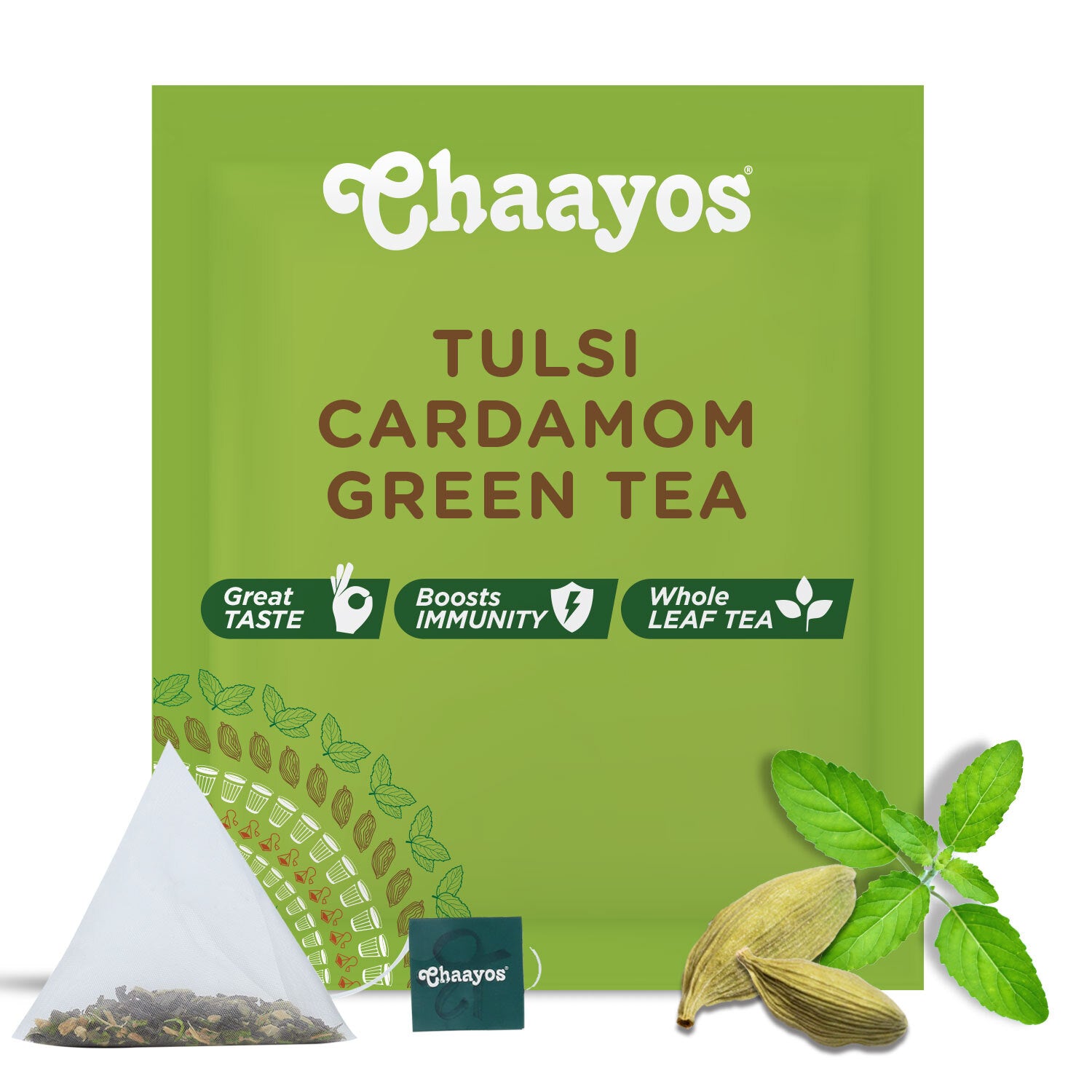 Tulsi Cardamom Green Tea Bags