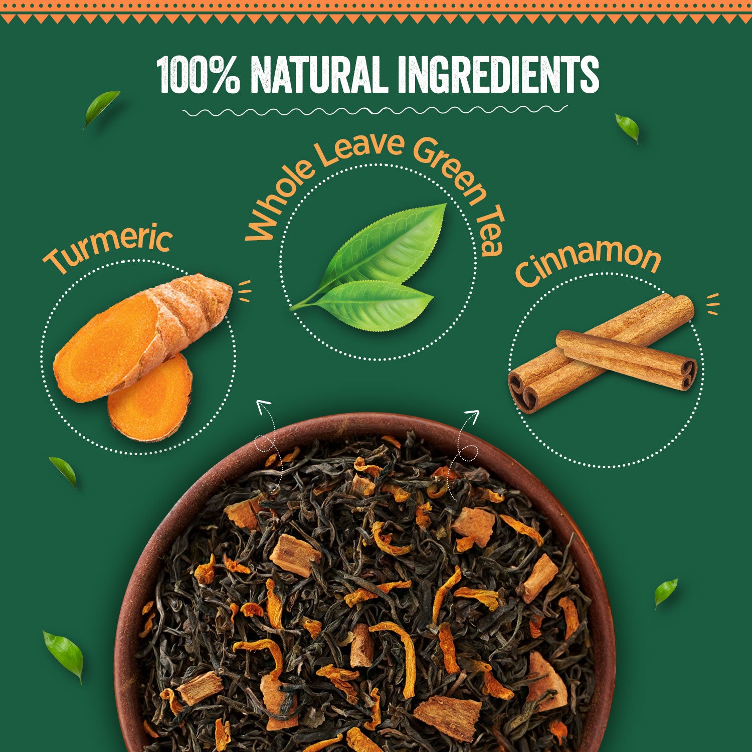 Turmeric Cinnamon Green Tea - 100g